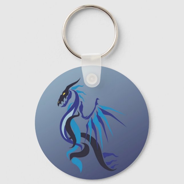 Blue Dragon Flame Key Ring (Front)