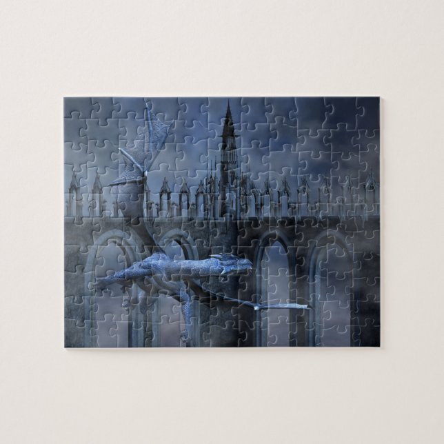 Blue Dragon Flight Jigsaw Puzzle (Horizontal)