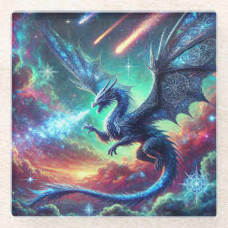 Blue Dragon Glass Coaster