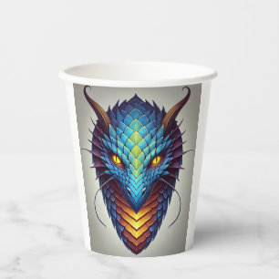 Blue Dragon Head Paper Cups