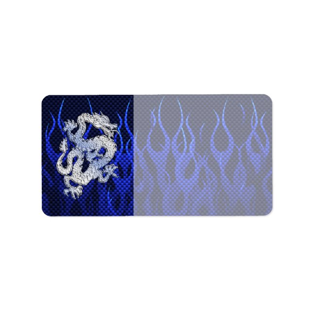 Blue Dragon in Chrome Carbon Fibre Styles Label (Front)