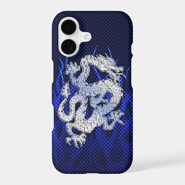 Blue Dragon in Chrome Carbon racing flames (Back)