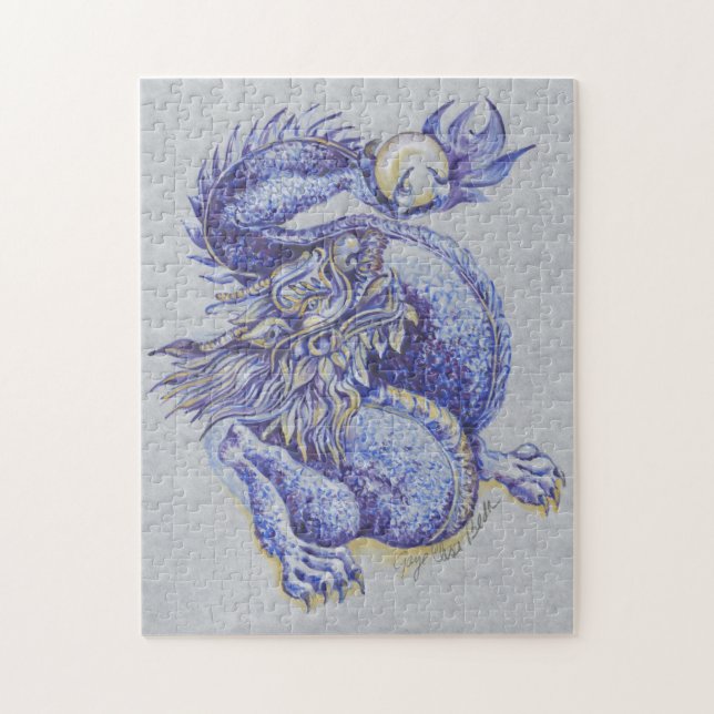 Blue Dragon Jigsaw Puzzle (Vertical)