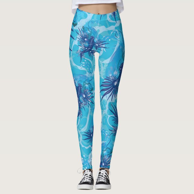 Blue Dragon Marine Creature Leggings (Front)