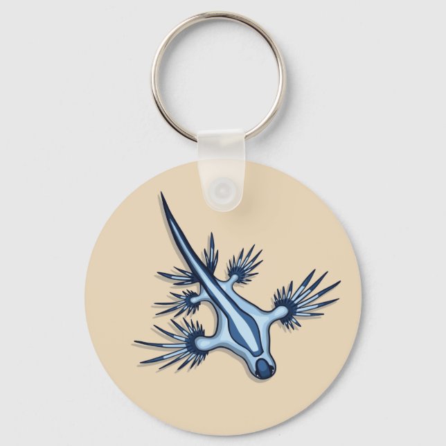 Blue Dragon Nudibranch Key Ring (Front)
