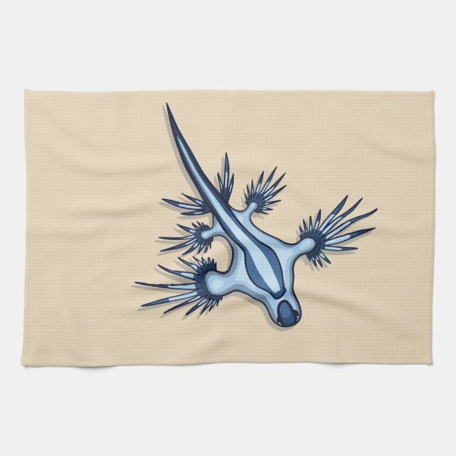 Blue Dragon Nudibranch Tea Towel (Horizontal)