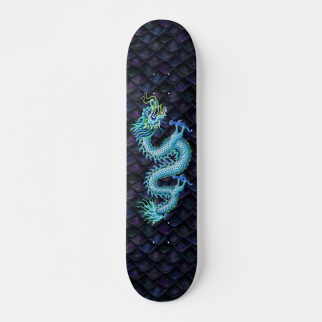 Blue Dragon on Dragon Scales Skateboard (Front)