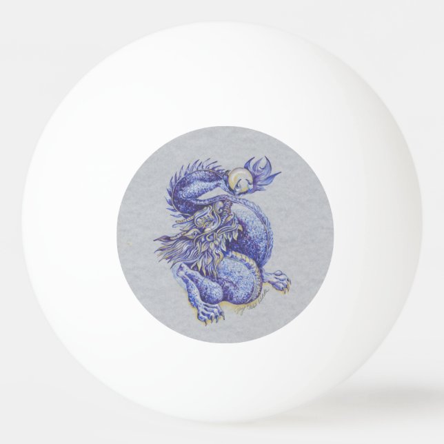 Blue Dragon Ping Pong Ball (Back)