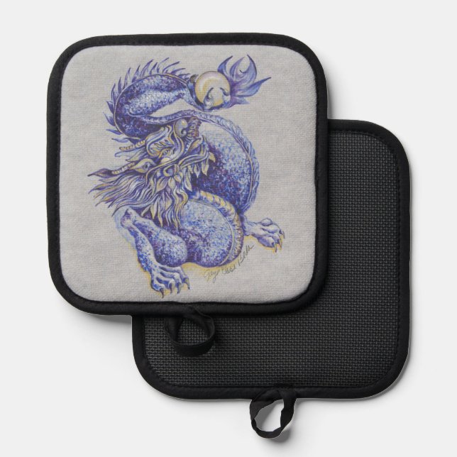 Blue Dragon Pot Holder (Front/Back)