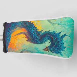 Blue Dragon Putter Cover, White  Golf Head Cover