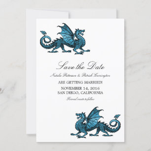 Blue Dragon Save the Date Invite
