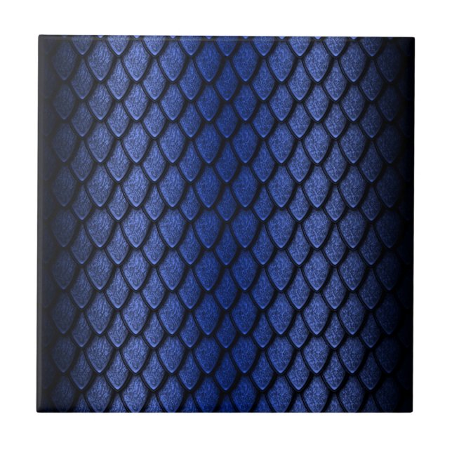 Blue Dragon Scales Ceramic Tile (Front)