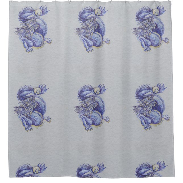 Blue Dragon Shower Curtain (Front)