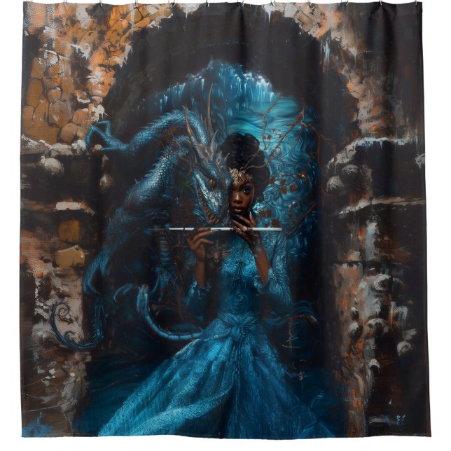Blue Dragon Shower Curtain (Front)