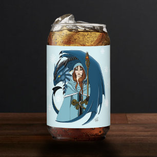 Blue Dragon Sorceress Snowflakes Can Glass
