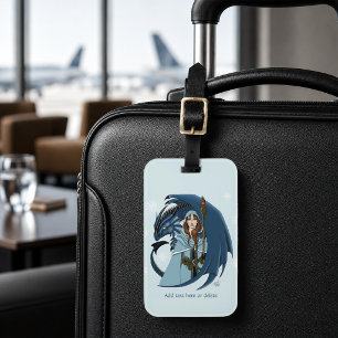 Blue Dragon Sorceress Snowflakes Luggage Tag