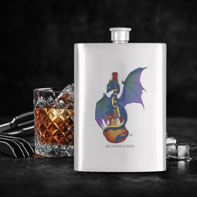 Blue Dragon Sunburst Guitar Music Hip Flask (Creator Uploaded)
