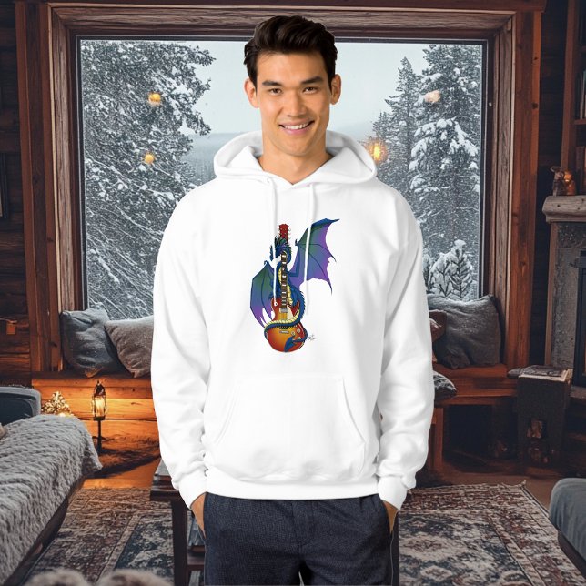 Blue Dragon Sunburst Guitar Music Hoodie (Creator Uploaded)