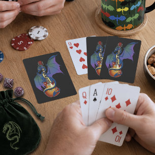 Blue Dragon Sunburst Guitar Music Playing Cards