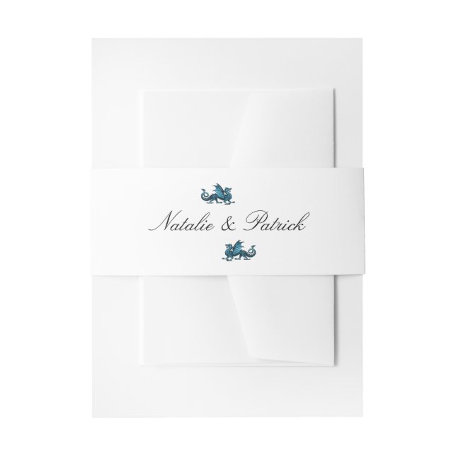 Blue Dragon Wedding Belly Bands Invitation Belly Band (Front Example)