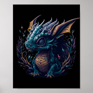 blue-dragon-with-purple-head-purple-head poster