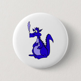 Blue Dragon with smoke 6 Cm Round Badge