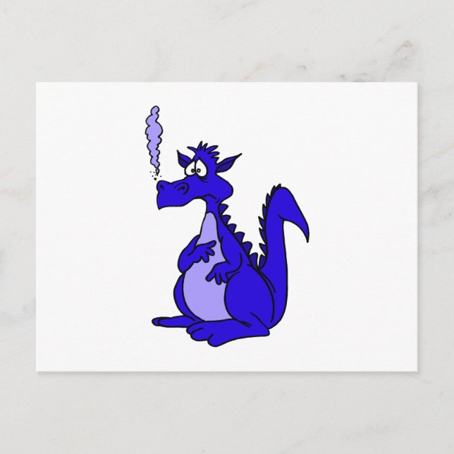 Blue Dragon with smoke Postcard (Front)