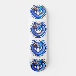 Blue dragon with stars skateboard