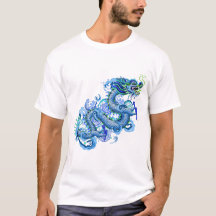 Blue Dragon with Water Splashes