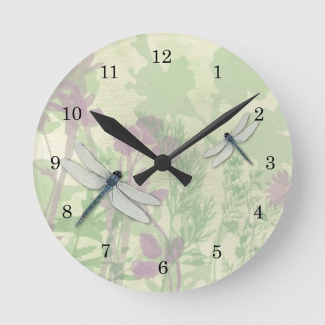 Blue Dragonflies Clock (Front)