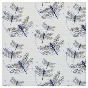 Blue Dragonflies Fabric