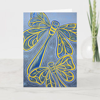 Blue Dragonflies Greeting Card