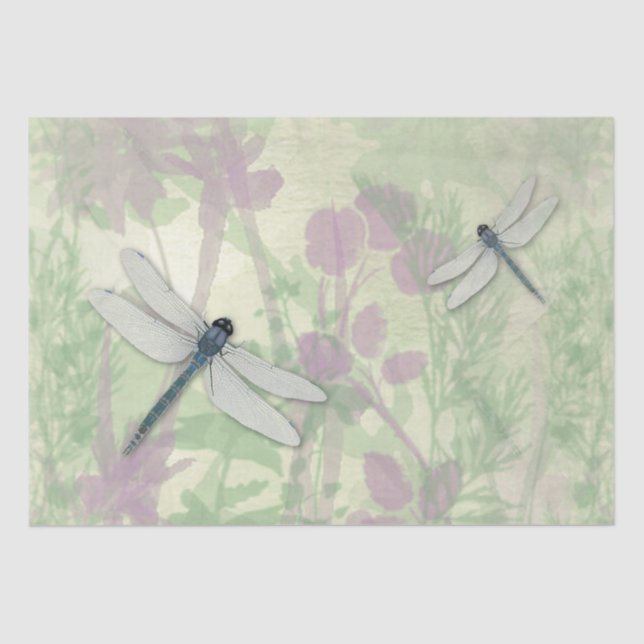 Blue Dragonflies Tissue Paper (Front)