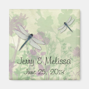 Blue Dragonflies Wedding Favour Magnet