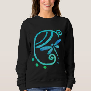 Blue Dragonfly Abstract Wearable Art Sweatshirt