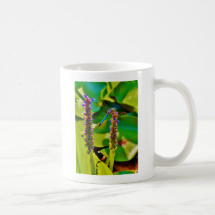 Blue Dragonfly and flowers Coffee Mug