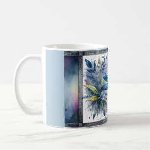Blue Dragonfly Botanical Watercolor Coffee Mug