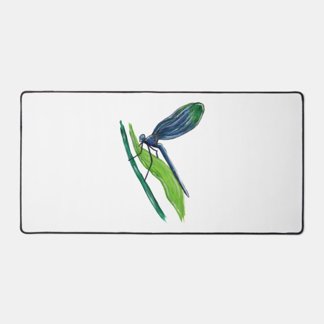 blue dragonfly   desk mat (Front)