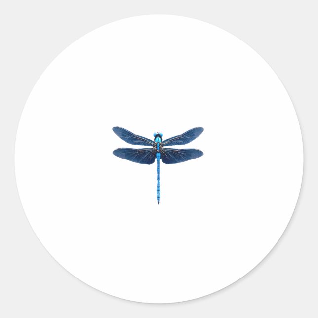 Blue Dragonfly - Insect Wildlife Animal Lover Ento Classic Round Sticker (Front)