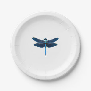 Blue Dragonfly - Insect Wildlife Animal Lover Ento Paper Plate