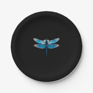 Blue Dragonfly - Insect Wildlife Animal Lover Ento Paper Plate