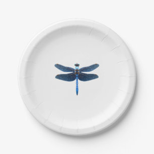 Blue Dragonfly - Insect Wildlife Animal Lover Ento Paper Plate