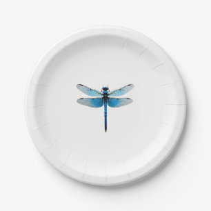 Blue Dragonfly - Insect Wildlife Animal Lover Ento Paper Plate