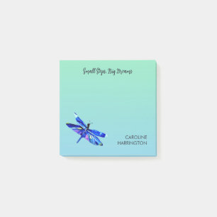 Blue Dragonfly Inspirational Blue Green Nature Post-it Notes