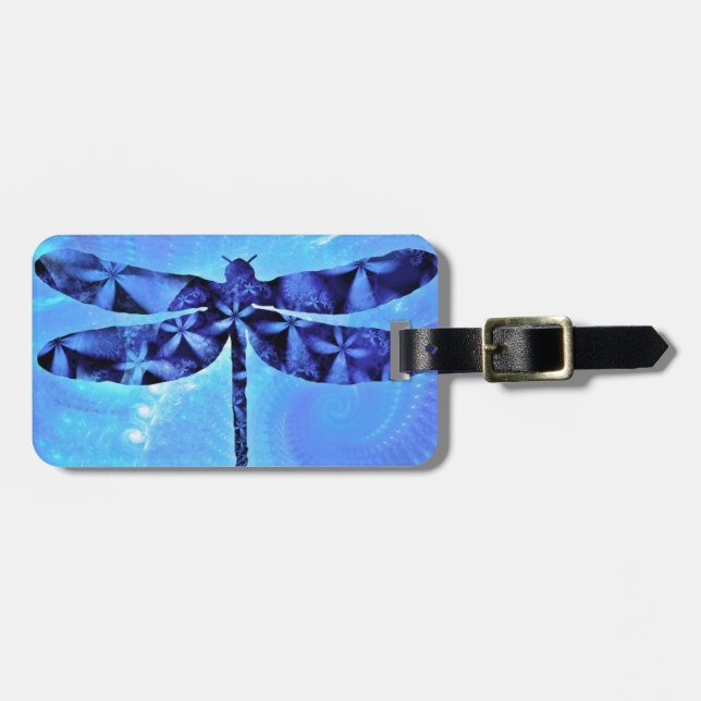 Blue Dragonfly Luggage Tag (Front Horizontal)