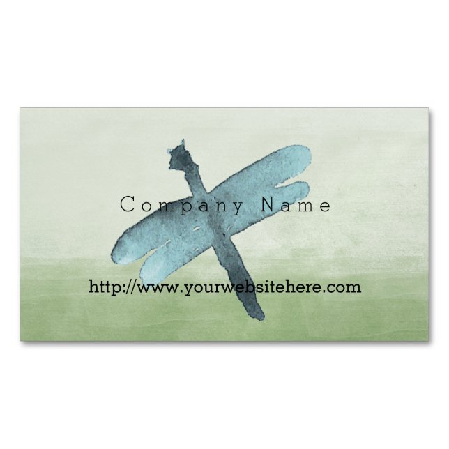 Blue Dragonfly Magnetic Business Card (Front)