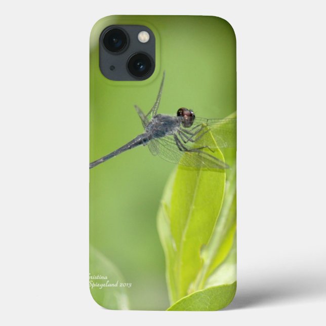 Blue Dragonfly on leaves iPad Case (Back)