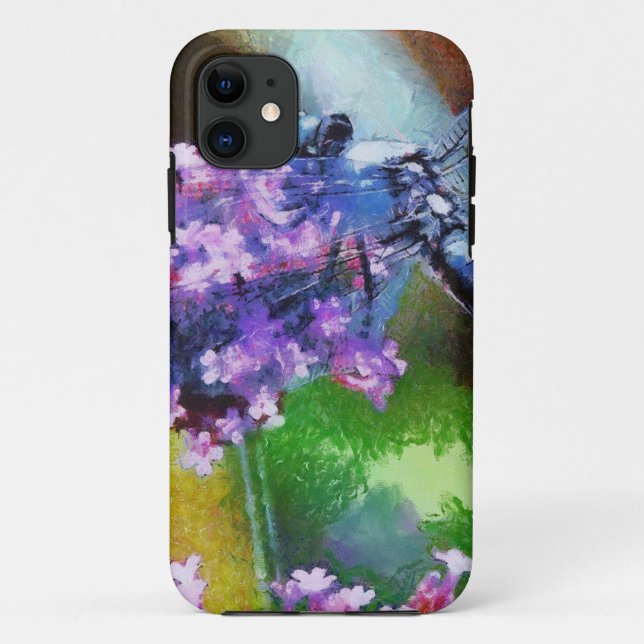 Blue Dragonfly on Wild Garlic Dot Art Case-Mate iPhone Case (Back)