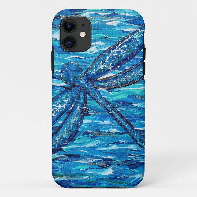 Blue Dragonfly Painting Case-Mate iPhone Case (Back)