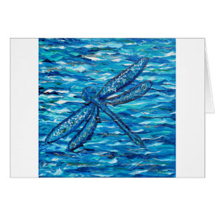 Blue Dragonfly Painting Greeting Card